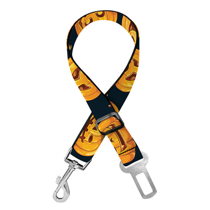 Halloween Pumpkin Jack-O'-Lantern Print Dog Seat Belt