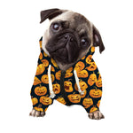 Halloween Pumpkin Jack-O'-Lantern Print Dog Zip Up Hoodie