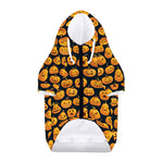 Halloween Pumpkin Jack-O'-Lantern Print Dog Zip Up Hoodie