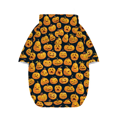 Halloween Pumpkin Jack-O'-Lantern Print Dog Zip Up Hoodie