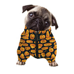 Halloween Pumpkin Jack-O'-Lantern Print Dog Zip Up Jacket