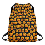 Halloween Pumpkin Jack-O'-Lantern Print Drawstring Backpack