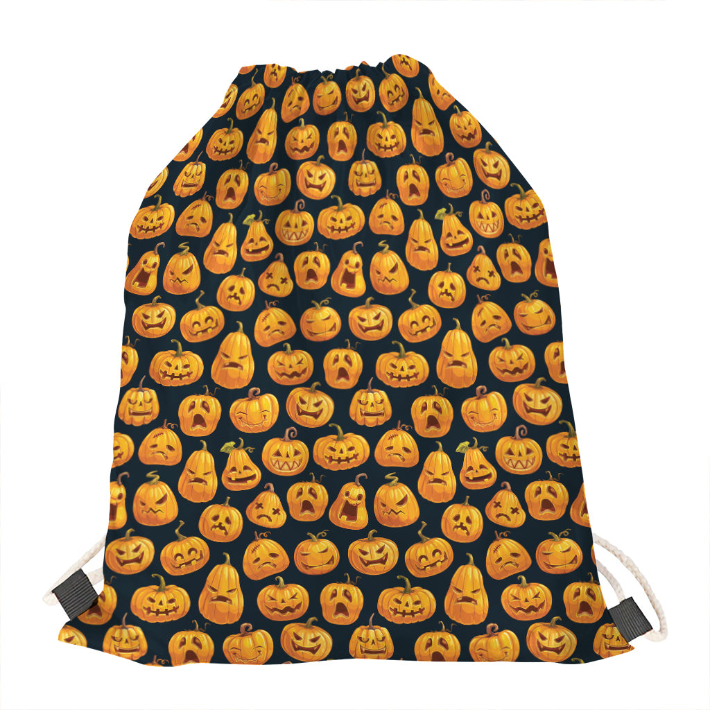 Halloween Pumpkin Jack-O'-Lantern Print Drawstring Bag