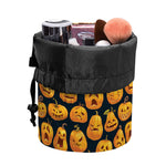 Halloween Pumpkin Jack-O'-Lantern Print Drawstring Makeup Bag