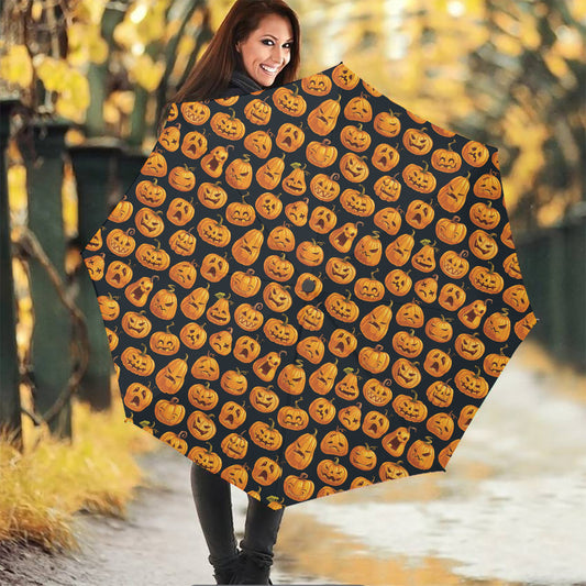 Halloween Pumpkin Jack-O'-Lantern Print Foldable Umbrella
