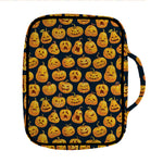 Halloween Pumpkin Jack-O'-Lantern Print Front Pocket Bible Bag