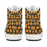 Halloween Pumpkin Jack-O'-Lantern Print High Top Leather Sneakers