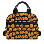 Halloween Pumpkin Jack-O'-Lantern Print Insulated Lunch Bag