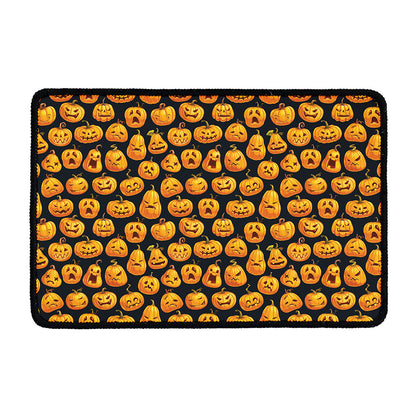 Halloween Pumpkin Jack-O'-Lantern Print Kitchen Mat