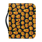 Halloween Pumpkin Jack-O'-Lantern Print Leather Bible Cover