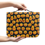 Halloween Pumpkin Jack-O'-Lantern Print Leather Bible Cover