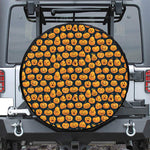 Halloween Pumpkin Jack-O'-Lantern Print Leather Spare Tire Cover