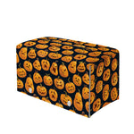 Halloween Pumpkin Jack-O'-Lantern Print Leather Tissue Box Cover