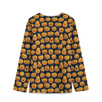 Halloween Pumpkin Jack-O'-Lantern Print Long Sleeve Short Coat