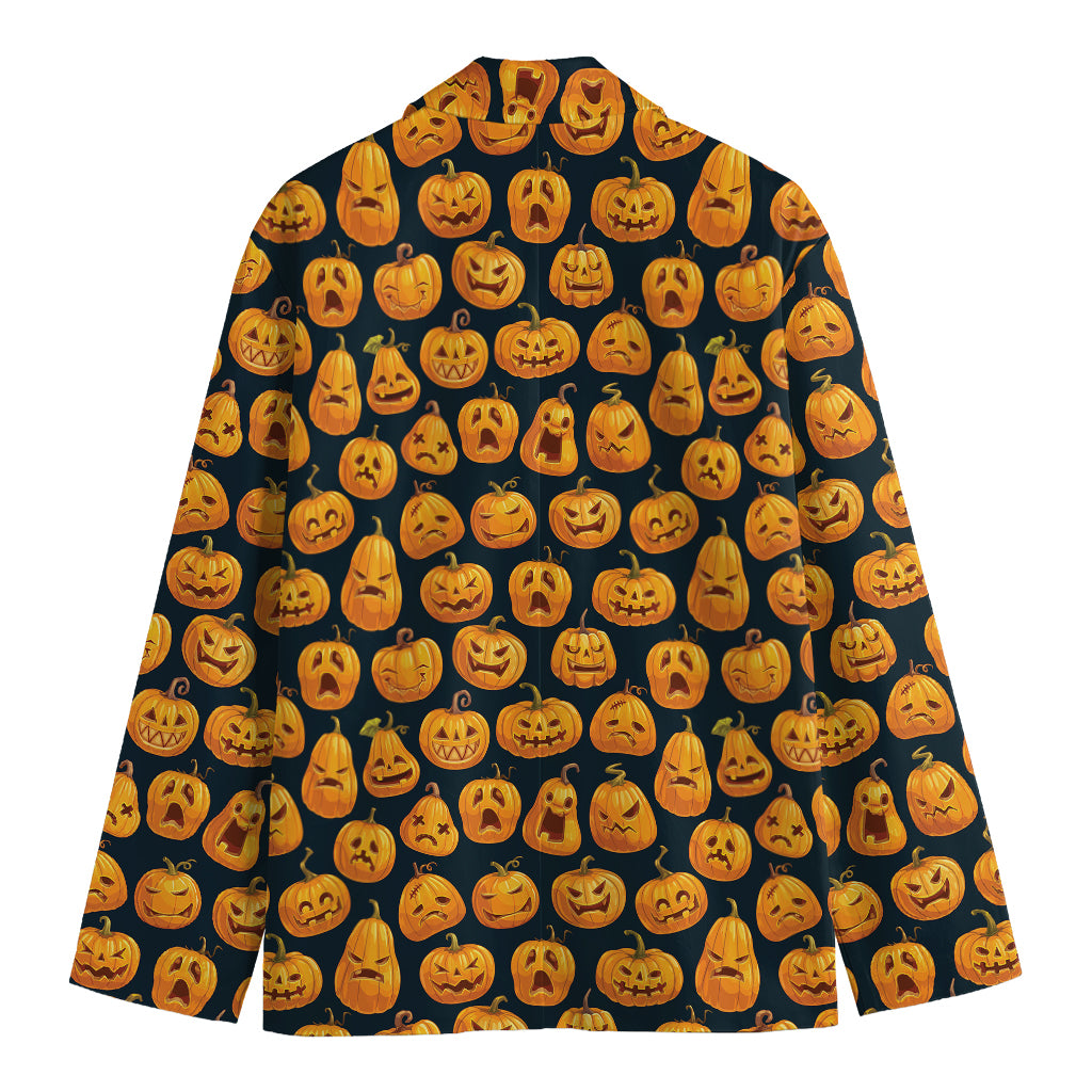 Halloween Pumpkin Jack-O'-Lantern Print Men's Blazer