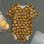 Halloween Pumpkin Jack-O'-Lantern Print Men's Bodysuit