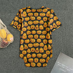 Halloween Pumpkin Jack-O'-Lantern Print Men's Bodysuit