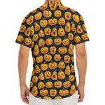 Halloween Pumpkin Jack-O'-Lantern Print Men's Deep V-Neck Shirt