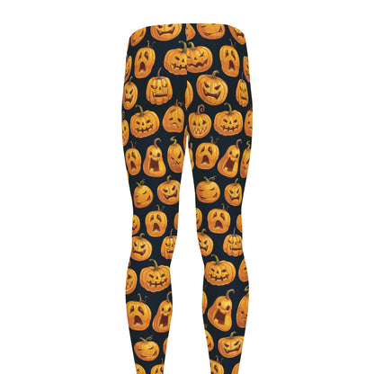 Halloween Pumpkin Jack-O'-Lantern Print Men's leggings