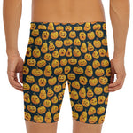 Halloween Pumpkin Jack-O'-Lantern Print Men's Long Boxer Briefs
