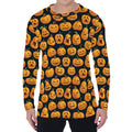 Halloween Pumpkin Jack-O'-Lantern Print Men's Long Sleeve T-Shirt