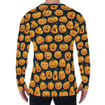 Halloween Pumpkin Jack-O'-Lantern Print Men's Long Sleeve T-Shirt