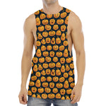 Halloween Pumpkin Jack-O'-Lantern Print Men's Muscle Tank Top