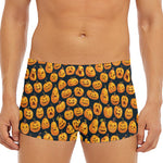 Halloween Pumpkin Jack-O'-Lantern Print Men's Short Boxer Briefs