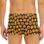 Halloween Pumpkin Jack-O'-Lantern Print Men's Short Boxer Briefs