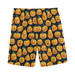 Halloween Pumpkin Jack-O'-Lantern Print Men's Sports Shorts