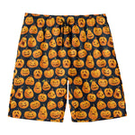 Halloween Pumpkin Jack-O'-Lantern Print Men's Swim Trunks