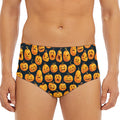 Halloween Pumpkin Jack-O'-Lantern Print Men's Triangle Swim Briefs