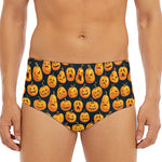 Halloween Pumpkin Jack-O'-Lantern Print Men's Triangle Swim Briefs