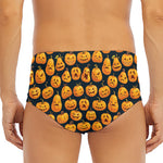 Halloween Pumpkin Jack-O'-Lantern Print Men's Triangle Swim Briefs