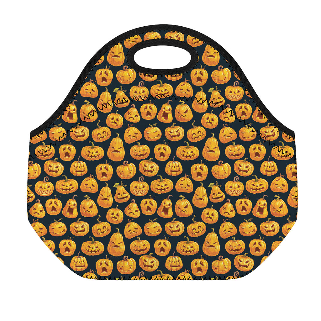 Halloween Pumpkin Jack-O'-Lantern Print Neoprene Lunch Bag