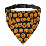 Halloween Pumpkin Jack-O'-Lantern Print Over The Collar Dog Bandana