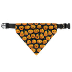 Halloween Pumpkin Jack-O'-Lantern Print Over The Collar Dog Bandana