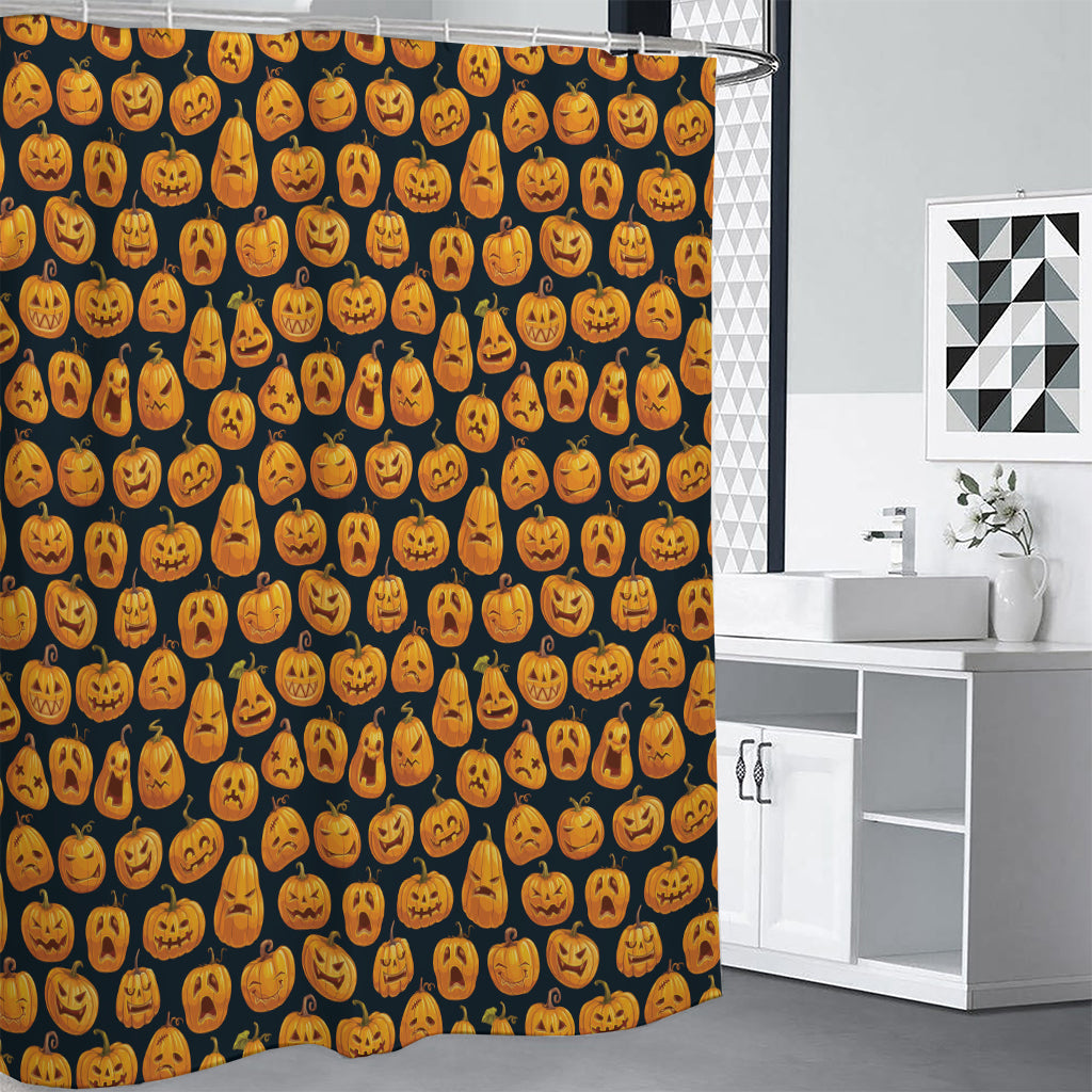 Halloween Pumpkin Jack-O'-Lantern Print Premium Shower Curtain