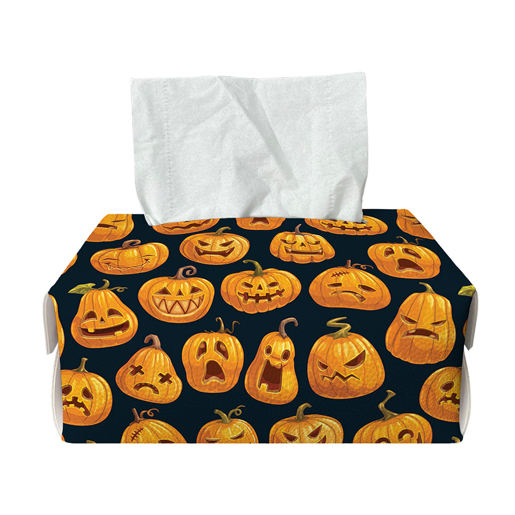 Halloween Pumpkin Jack-O'-Lantern Print Rectangle Tissue Box Cover