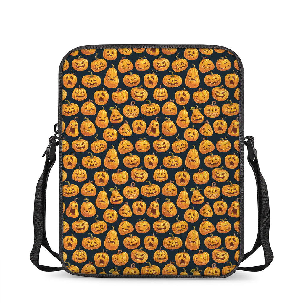 Halloween Pumpkin Jack-O'-Lantern Print Rectangular Crossbody Bag