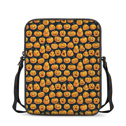 Halloween Pumpkin Jack-O'-Lantern Print Rectangular Crossbody Bag