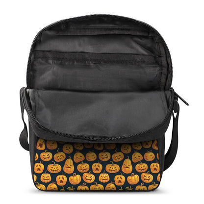 Halloween Pumpkin Jack-O'-Lantern Print Rectangular Crossbody Bag
