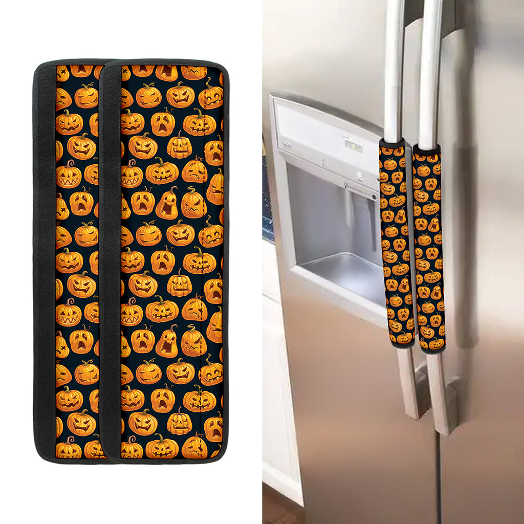 Halloween Pumpkin Jack-O'-Lantern Print Refrigerator Handle Covers