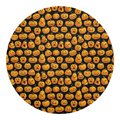 Halloween Pumpkin Jack-O'-Lantern Print Round Blanket