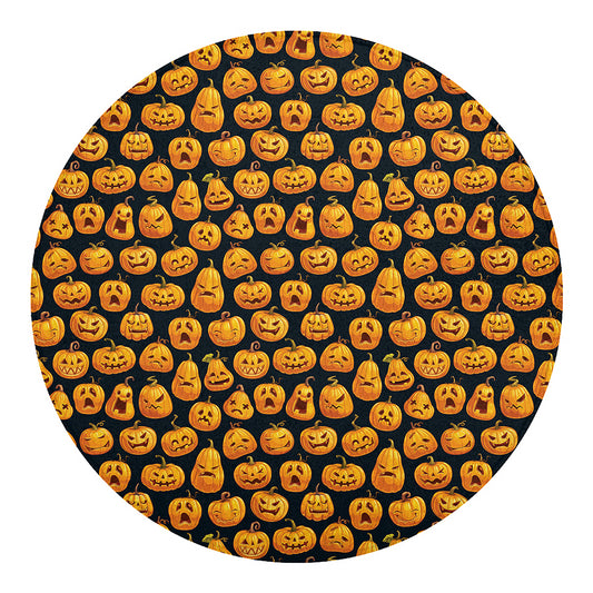 Halloween Pumpkin Jack-O'-Lantern Print Round Blanket