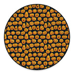 Halloween Pumpkin Jack-O'-Lantern Print Round Floor Mat