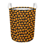 Halloween Pumpkin Jack-O'-Lantern Print Round Laundry Basket