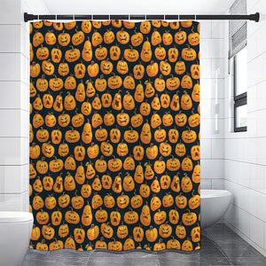 Halloween Pumpkin Jack-O'-Lantern Print Shower Curtain