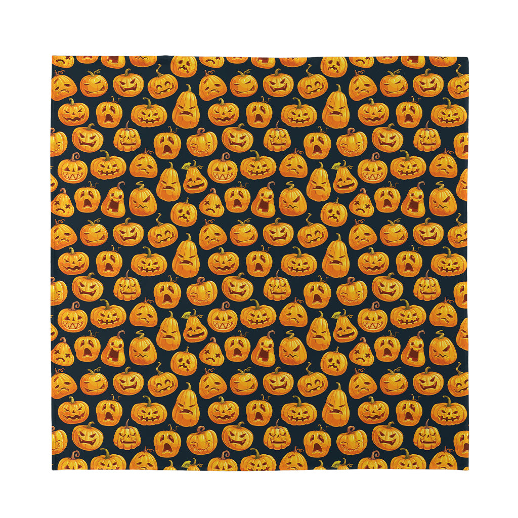 Halloween Pumpkin Jack-O'-Lantern Print Silk Bandana