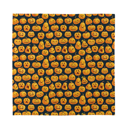 Halloween Pumpkin Jack-O'-Lantern Print Silk Bandana